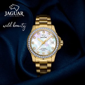 Jaguar - Dame Lady\'s Diver ur i guldduble med sten på urkransen